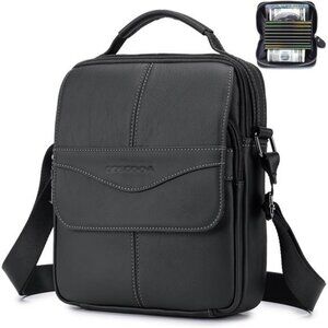Mens Genuine Leather Shoulder Bag Crossbody Messenger Satchel Travel Work Purse